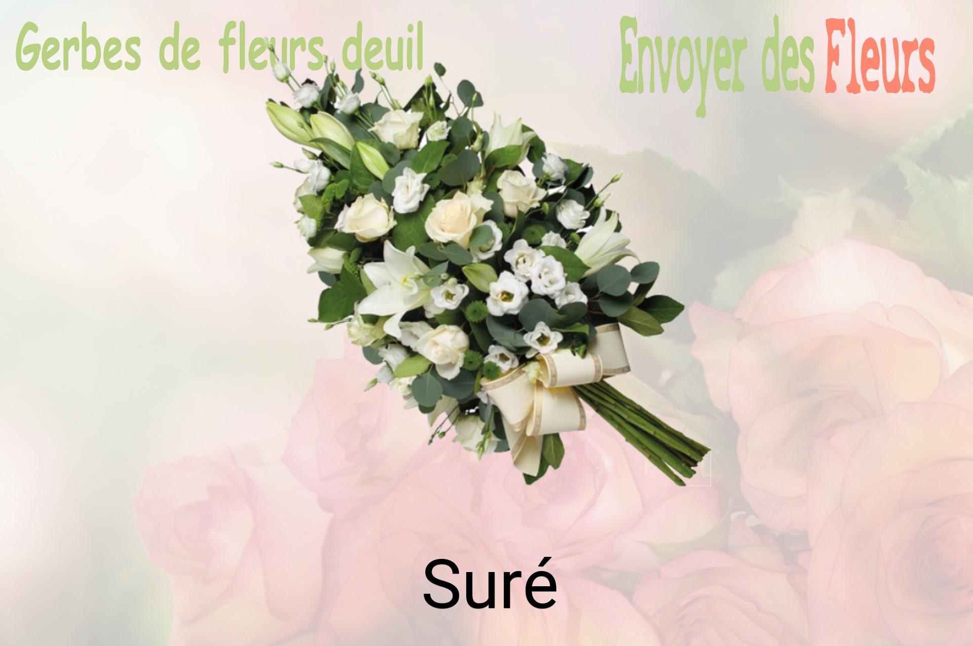 Gerbe de fleurs de deuil livrée à Suré